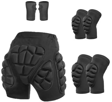 SunsoilGiant Padded Shorts Hüftschutz Rollschutz Protektorenhose Eva Polster Skating Stoßdämpfung Kinder Erwachsene Atmungsaktive Stoffe Elastisch für Snowboarden, L