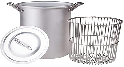 Pentole Agnelli FAMA8916 Asparagera/Zamponiera con Cestello e Coperchio, Alluminio, Argento, 16 L