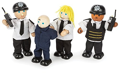 Tidlo Polizisten & Gefangene | Klassisches Holzspielzeug, fördert fantasievolles Rollenspiel, pädagogisches Geschenk für Kinder
