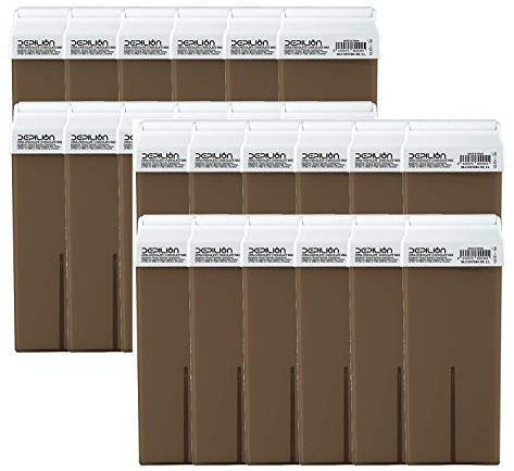 Caja de 24 x Cera Roll On cartuchos de 100ml Chocolate - Roll-on Cera para depilación