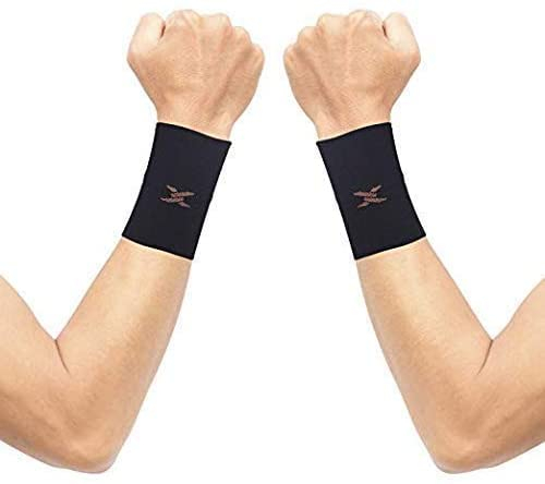 Thx4COPPER 1 Paar Kompression Handgelenk Bandagen,Copper Infused Handgelenk Unterstützung für Verbessern Sie die Durchblutung und Erholung, Unisex-Schwarz-L