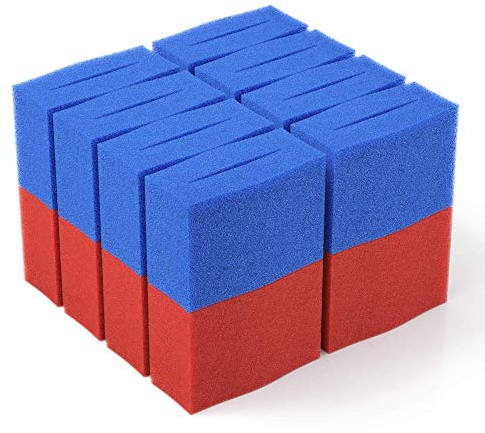 16x Ersatz Filter Schwamm passend für Oase BioTec 18 + Screenmatic | Set 8X Blau 8X Rot - Koi Teich Ersatzschwämme | Ersatzteile Durchlauffilter Wasserklärer