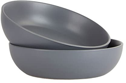 10 Strawberry Street Wazee Matte 9/48oz Serving Bowl, Set of 2, Charcoal