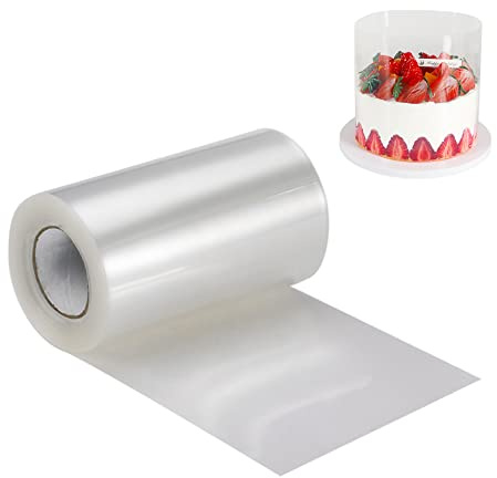 YQL Cake Collars 6cm x 10m Clear Acetate Sheets, 2.4inch x 394inch | Transparent Acetate Roll for Cakes Chocolate Mousse, Cake Decorating Crafting