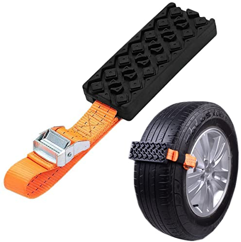Schneeketten Gummi, XiXiRan Universal Schneeketten Auto, Autoreifen Schneeketten, Verstellbare Anti-Rutsch-Schneekette, Notfall-Zugkette Gummi, Reifen-Traktionsgerät für Schnee Schlamm Sand