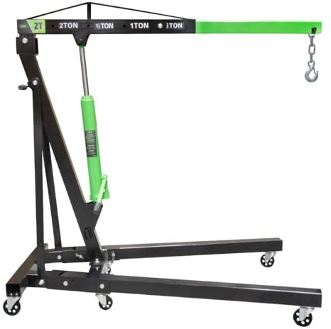 GRUE D'ATELIER, CHEVRE DE LEVAGE HYDRAULIQUE PLIABLE ET MOBILE - 2T