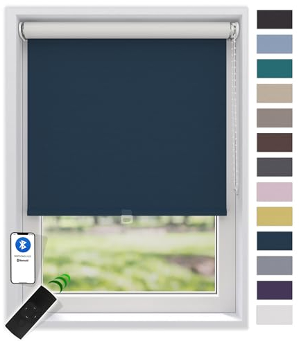 EFIXS Thermorollo White Reflex, Breiten: 40-240, Höhe bis 275 cm, Hier 200 x 190 cm (BxH) Blau, Verdunklungsrollo, Kettenzug, Springrollo, Motor