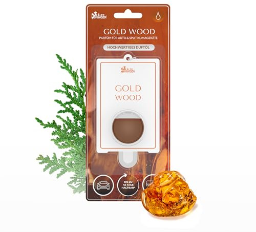 6x Kältebringer Premium Auto-Parfüm - Gold Wood - Langanhaltender Auto Duft, 40% Duftöl, bis zu 45 Tage Dufterlebnis - Ihr Luxus Lufterfrischer für das Auto