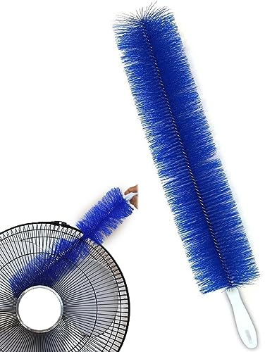 Flexible Fan Dusting Brush, Bendable Fan Cleaner Dust Brush, Cobweb & Corner Brush, Ceiling Standing Fan Guard Soft Cleaning Brush, Cleaning Fan Blades & Guard without Taking Apart (1-Pack, Blue)