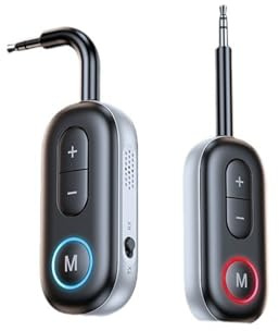Boannice Receptor Transmisor Bluetooth 5.3 2 en 1, Adaptador de Audio Inalámbrico con 3.5mm AUX, Llamadas Manos Libres de Baja Latencia para TV, Auriculares, PCs, Estéreos de Casa y Coche,Switch