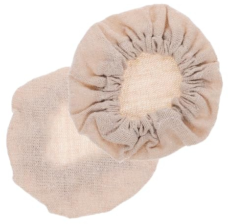 2pcs Jar Covers Replacement Lids Cloth Beige for Storage Jars | Washable Reusable Cloth Covers, Keeps Food Fresh, Household Jar Protectors for Jam Jars and Canning Use