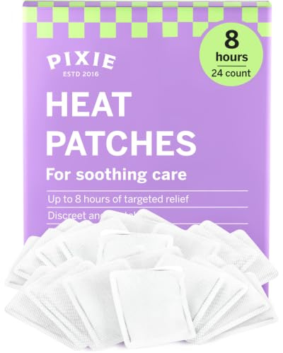 Pixie Disposable Heat Patches – Up to 8 Hours of Warming Comfort – Air-Activated Body Warmers – Slim, Discreet External Heat Pads (24 Count)