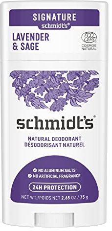 Desodorante en barra de lavandra y sage de Schmidt's sin aluminio, para una frescura duradera, 1 unidad, 58ml