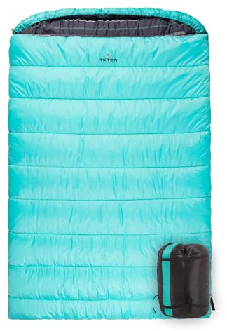 TETON Sports Celsius mammut dubbel sovsäck – 0° och 20° graders alternativ – taft queen size kallt väder med dragkedjor i full längd – 2-personers campingtillbehör för bil och tälthusbilar, -45 ° C,