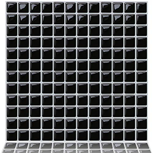 Yoillione Azulejos Adhesivos de Mosaico 3D, Impermeable Pegatinas Adhesivas de Pared para Baño Cocina, 4 Piezas