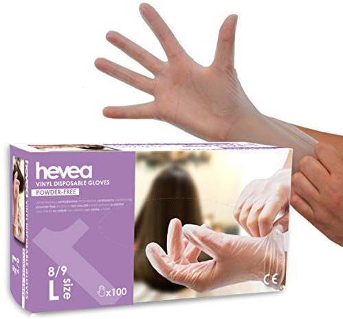by Amazon - Gants en vinyle jetables, Taille L, lot de 100, Transparent