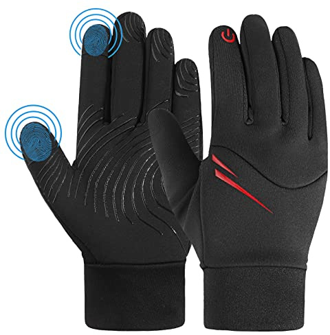 AYPOW Guantes Invierno para Niños y Niñas, Forro Polar Térmico Prueba Viento Guantes Deporte al Aire Libre,Impermeables Antideslizantes Pantalla Táctil Guantes Ciclismo Correr Esquí Bici, 4-12años（M）