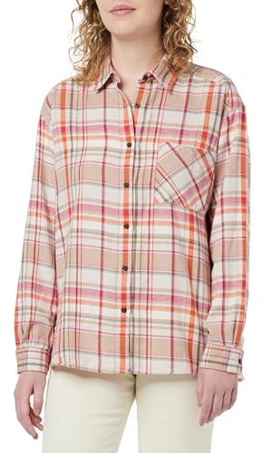 camel active Damen Lässige Flanellbluse im Karomuster Mehrfarbig, Womenswear-M