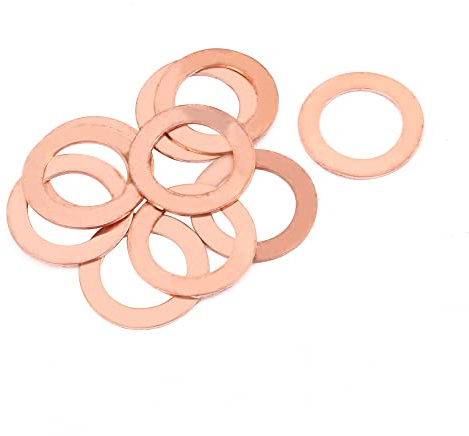 A ABSOPRO Cuivre Rondelle 22mm x 14mm x 1mm Plat Joint étanchéité Joint Anneau (Ensemble de 10)