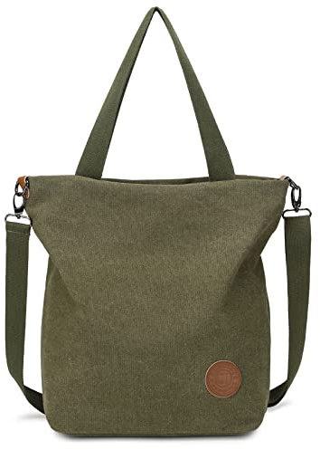 JANSBEN Bolsos Bandolera Grandes para Bolsos de Mujer Tote Bag Tela Shopper Hombro universitarias Canvas