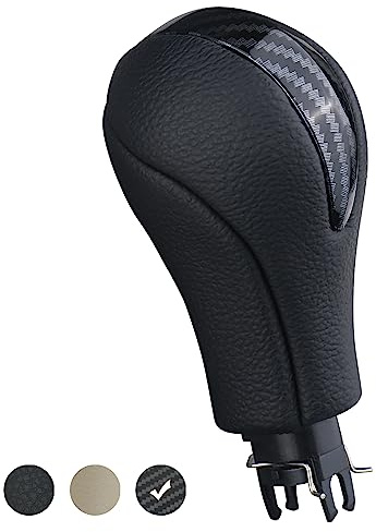 APPERFiT Gear Shift Knob for Automatic Transmission Gear Shifter 34910-JK03A 34910-1LA6C Compatible with Infiniti EX35 FX35 FX50 G25 G35 G37 Q60 QX50 QX56 QX70 Black & Carbon Fiber