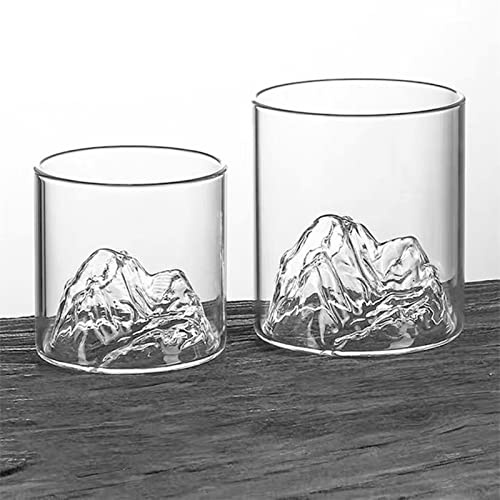 YLSZHYR 2PCS Glasses Hidden Mountain Crystal Whiskey Glasses for Home Party Bar Iced Coffee Cup