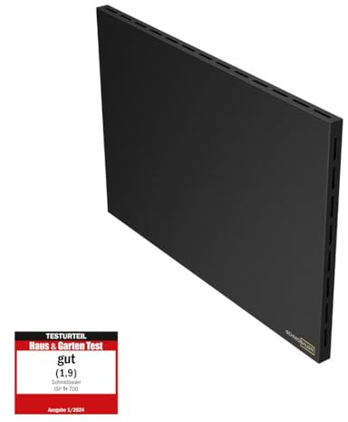 SCHMIDBAUER® Infrarotheizung 300 Watt Schwarz Tafel bemalbar - integr. Thermostat/Standfuß - Infrarottechnik mit Raumluft-Konvektion - Elektroheizung - Direktheizung