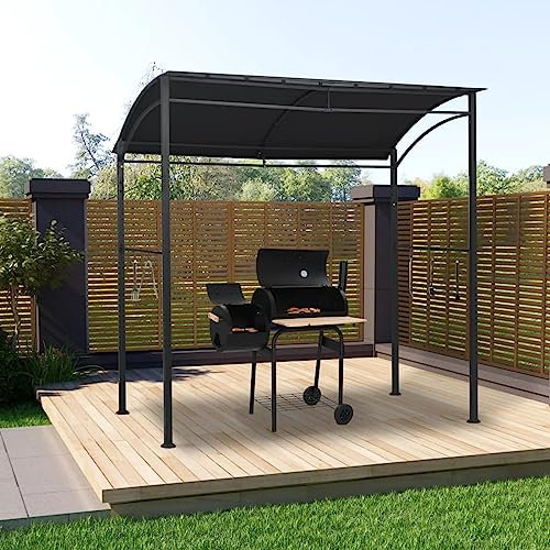 Vopese Cenador de Barbacoa Acero Gris Antracita 215x150x220 cm Anti-UV e Impermeable Cenador Pabellón de Jardín para Camping, Fiestas, Exterior