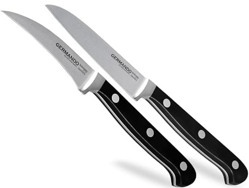 Solingen Profi Obstmesser Schälmesser Set Gemüsemesser Präzise & Scharf Vogelschnabel Kartoffelmesser 2er-SET Küchenmesser aus einem Stück geschmiedet Rostfreier Edelstahl Made in Germany