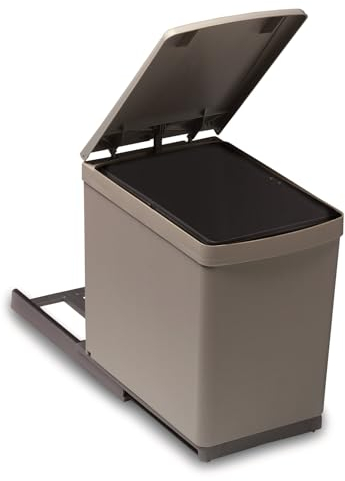 Victory Pattumiera da incasso Traditionline da 16 litri con coperchio automatico, colore: grigio alluminio