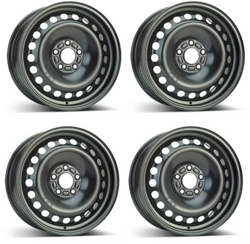 ALCAR 4x Stahlfelgen 6.5Jx16 ET50 5x108, Schwarz, Kompatibel mit Ford C-Max Focus Kuga Mondeo