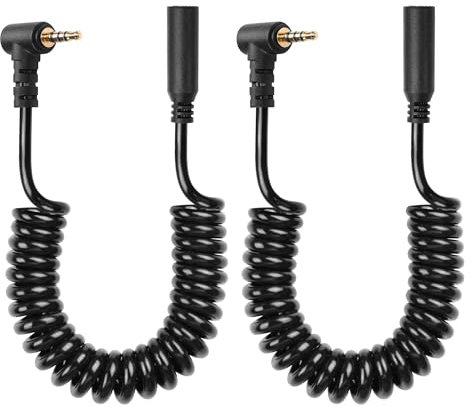 CERRXIAN Cavo audio da 2,5 mm TRRS a 4 poli maschio a femmina stereo audio ausiliario cavo arrotolato per videocamera, fotocamera, telecomando fotocamera, cuffie (ML to F)