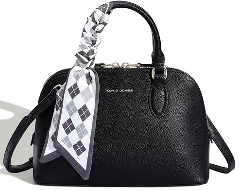 David Jones - Borsa a Mano Media Bugatti - Borsa a Spalla Tracolla Simil Pelle PU - Elegante Quotidiana - Nero