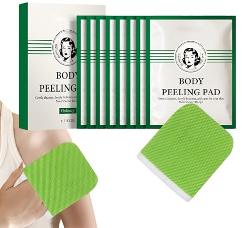 Almohadilla exfoliante corporal exfoliante para piel sensible, cuidado de la piel para mujeres y hombres, ideal para después del bronceado, cara, cuello, brazo, mano, axilas, piernas, 8 piezas