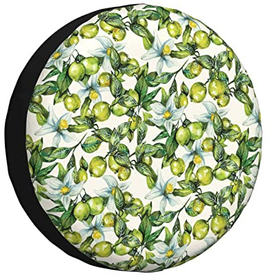 Lemon Tree Spare Tire Cover Wheel Protectors Universal Dust-Proof Waterproof Fit for Trailer Rv SUV Truck Camper Travel Trailer 17 inch