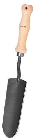 IDEAL-Handschaufel schmal Schneide scharf angeschliffen handgefertigt, gehärtet Buchenstiel 15,5 cm mit Aufhängebohrung (15,5 cm)