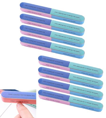 Professional 8 PCS Nail File and Buffer Set,Nail Buffer Blocks for Manicure, Nail Grooming,Polishing and Smoothing High-Quality Sponge Emery Tools 14x2x1.6cm