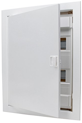 Kopp Unterputz und Hohlwand-Verteilerkasten mit Metalltür 2-reihig für 24 Pole, 1 Stück, weiß, 340512001