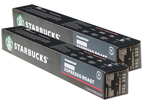 Starbucks Decaf Espresso Roast, lot de 2, compatible Nespresso, 20 capsules