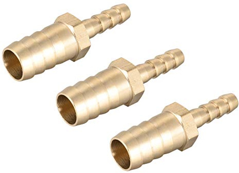 sourcing map Messing Reduzierstück Widerhaken Schlauchanschluss Verbindungsstück Adapter 12mm x 6mm Widerhaken (3 Stück)