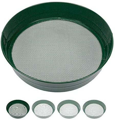 Sterico Colino da giardino in diverse dimensioni | colino rotondo 33 cm Ø | Colino per semi, terra, compost, pietre, erbacce, pietre, pietrisco, impilabile, molto robusto, antiruggine (3 mm)