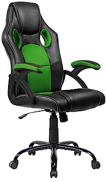 DORMIDAN - Silla Gaming Giratoria, Regulable en Altura, con Respaldo, para Videojuego y Oficina - Racing SR-1 (Verde)