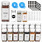 Spice Jars with Lids 25 Pcs, 4oz Square Glass Spice Jars with 150 Labels Shaker Lids 45pcs, 120ml Kitchen Spice Containers with Label Pen, Hose Brush