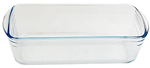 Tradineur - Molde de vidrio rectangular - Capacidad de1,5 litros - 28,2 x 11,7 x 7,5 cm, recipiente de cristal válido para congelador y horno, para realizar labores de cocina o repostería