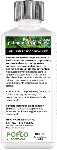 POFLO Fertilizante para palmeras Profi Line, fertilizante para raíces + fertilizante para hojas de ALTA TECNOLOGÍA (250ml)