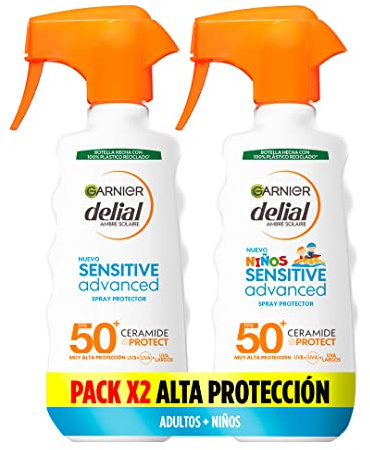 Delial Pack x2 Spray Sensitive Advanced con Ceramidas SPF50+ Adultos + Niños 270ml +270ml