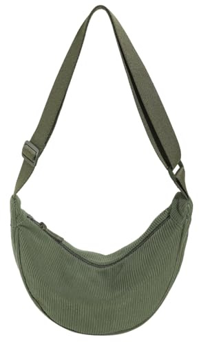 DKIIL NOIYB Borsa a tracolla casual in velluto a coste mezzaluna borsa a tracolla hobo borsa a mezza luna retrò borsa a tracolla per donna retrò marsupio adatto per lo shopping incontri viaggi e