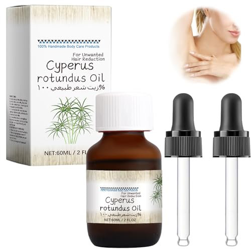 Bettinay 2 PCS Cyperus Rotundus Oil, Moisturizing Nourishing Organic Pure Cypress Oil for Hair Removal