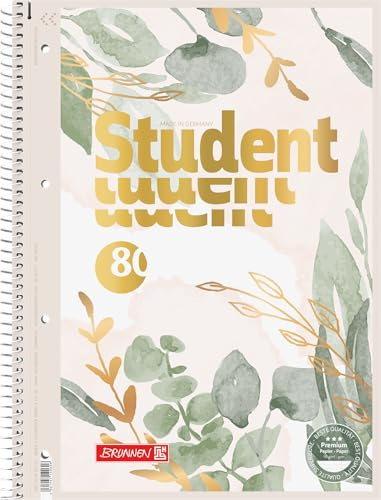 BRUNNEN Collegeblock Premium Student Bloom, A4, 80 ark/160 sidor, linjerat 27