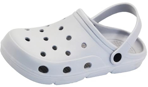 Non-Slip Garden Clogs for Women and Men, Slip On Shoes Heel Strap Mules Sandals Lightweight Slippers Indoor Outdoor Slide (Grey, Adult, Women, 6, Numeric Range, UK Footwear Size System, 7, Medium)
